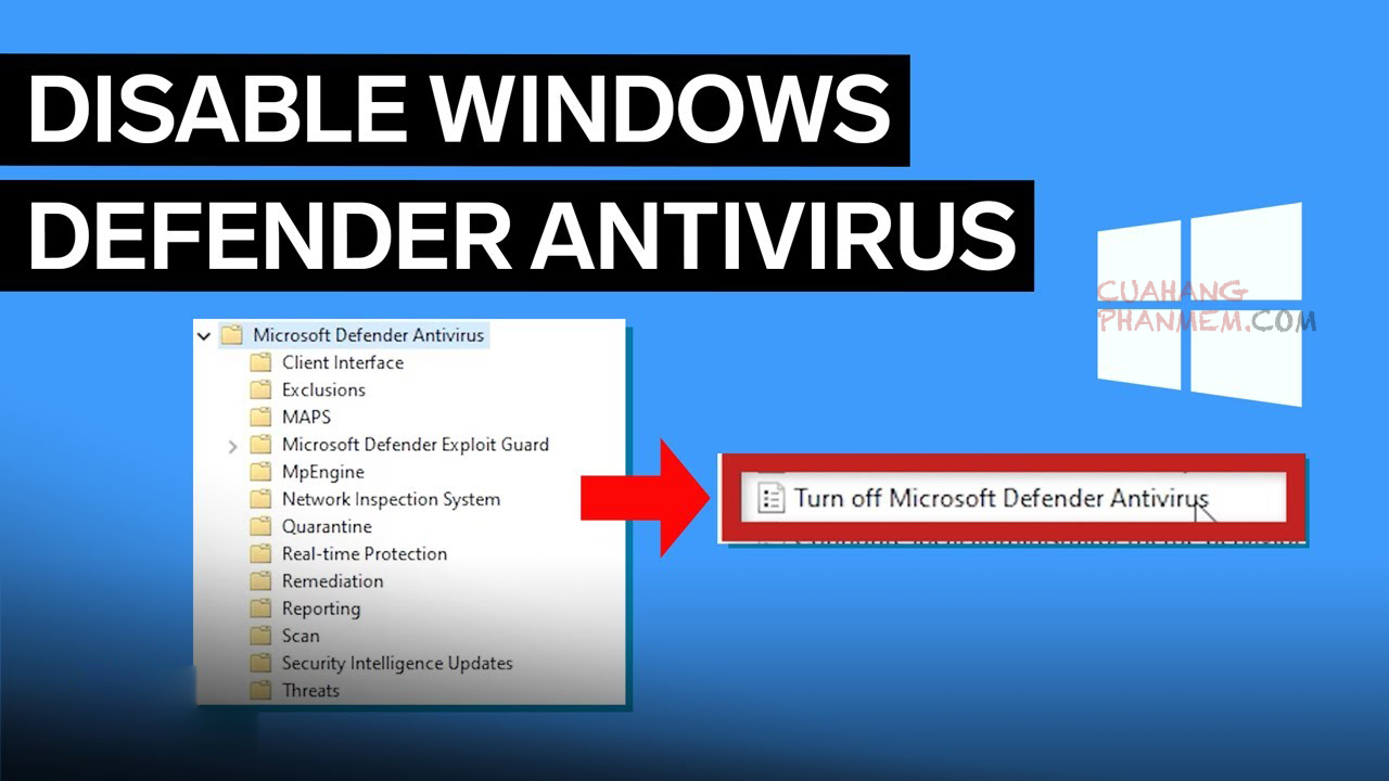 Cách tắt Windows Defender (Windows Security) trên Windows 10